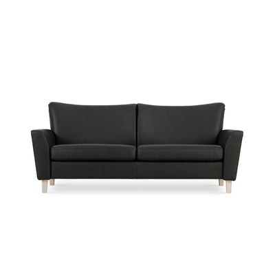 System+ 3-personers sofa fra Brunstad i sort læder med aluminiumsben