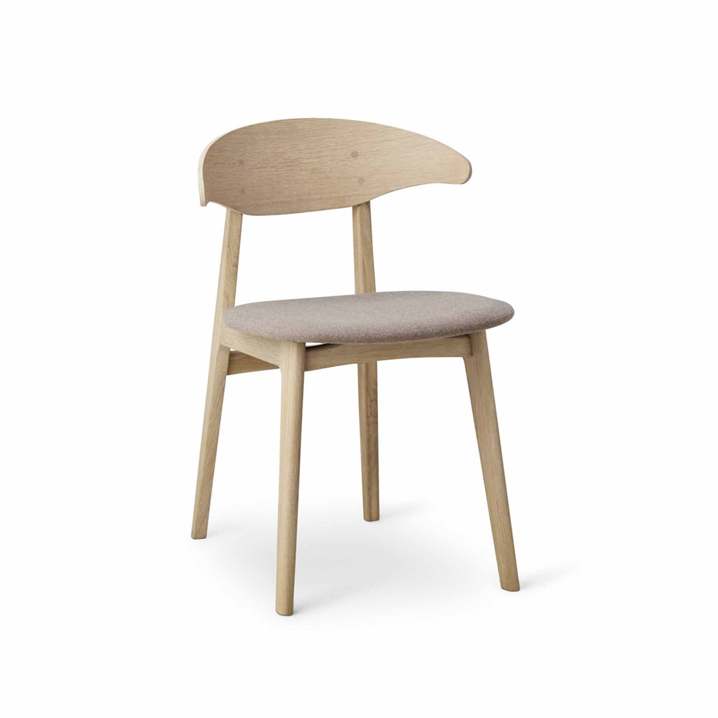 Arki Ram Wood spisebordsstol fra Kristensen & Kristensen i ask med sæde i gråt cura stof.