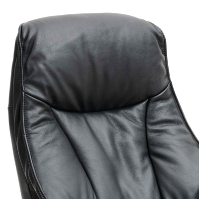 Barsø lænestol i sort læder med sorte stålben fra Hjort Knudsen