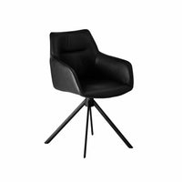 Bestseat spisebordsstol fra Casø Furniture i sort læder og med sorte metalben
