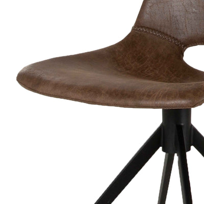 Cayman spisebordsstol i brunt mikrofiber med stålben fra Canett Furniture