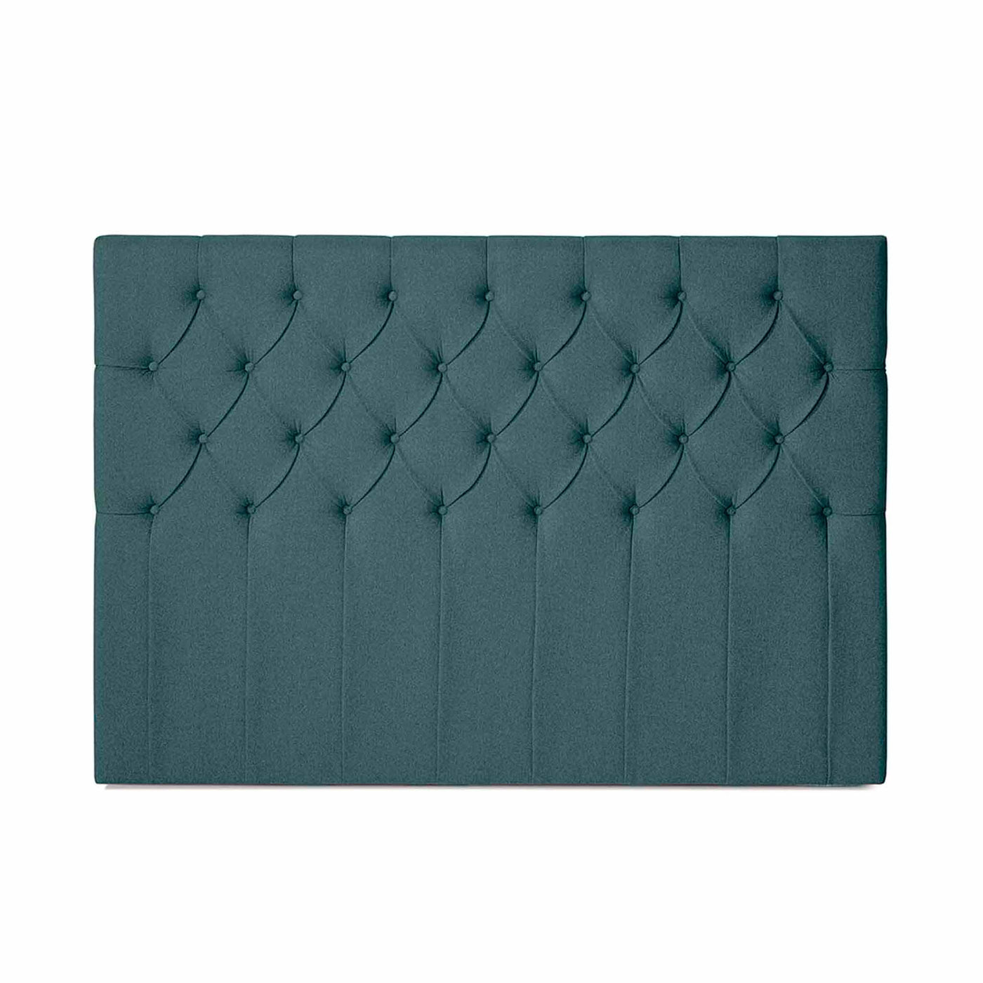 Chest sengegavl i bredde 180 cm med stof i grøn farve.