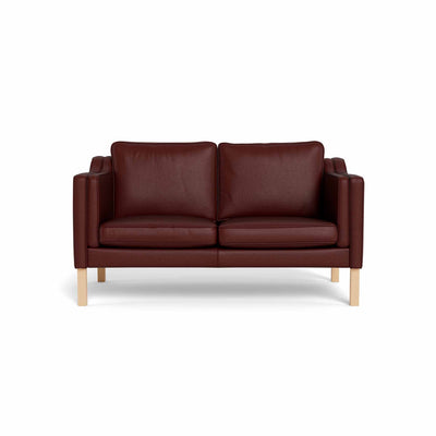 Clausholm 2-personers sofa fra Top-line i mørkebrun læder