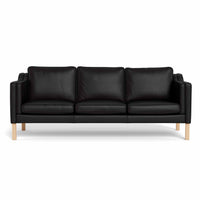 Clausholm 3-personers sofa fra Top-line i sort læder