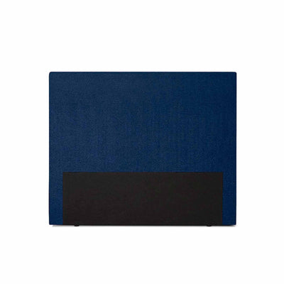 Curve sengegavl fra Opus i 120 cm og betrukket med stof i flot blå farve.