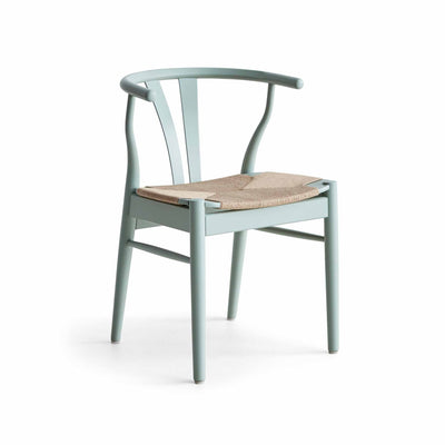 Findahl by Hammel Freja spisebordsstol i grøn lakeret bøg med natur flet sæde.