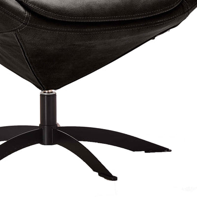 Havanna loungestol i gråt nubuck-look stof med ben i sort stål fra Hjort Knudsen