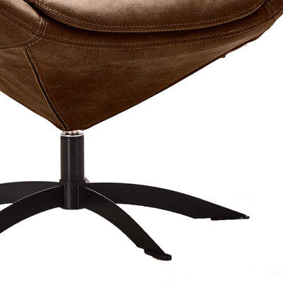Havanna loungestol i cognac farvet nubuck-look stof med ben i sort stål fra Hjort Knudsen