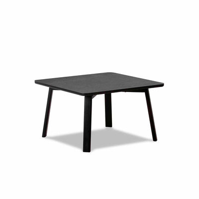 Svane Design Idyl sofabord 60 x 60 cm med bordplade i stone look laminat og ben i sortbejdset bøg.
