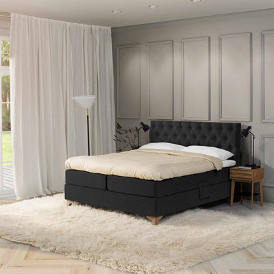 Jensen Prestige Aqtive I boxelevationsseng 180 x 200 cm med 425 antracit stof