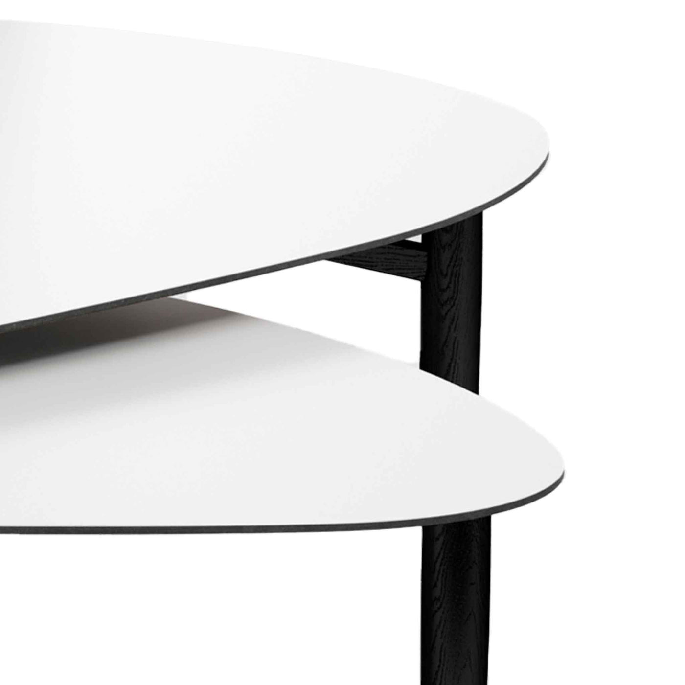 Katrine trekantet sofabordssæt med hvid nano laminat bordplade fra Thomsen Furniture