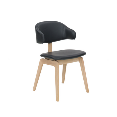 PBJ Designhouse Maior spisebordsstol i eg med sort læder.