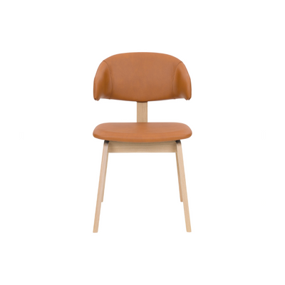 PBJ Designhouse Maior spisebordsstol i eg med cognac læder.