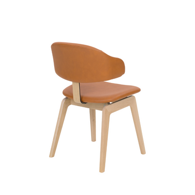 PBJ Designhouse Maior spisebordsstol i eg med cognac læder.