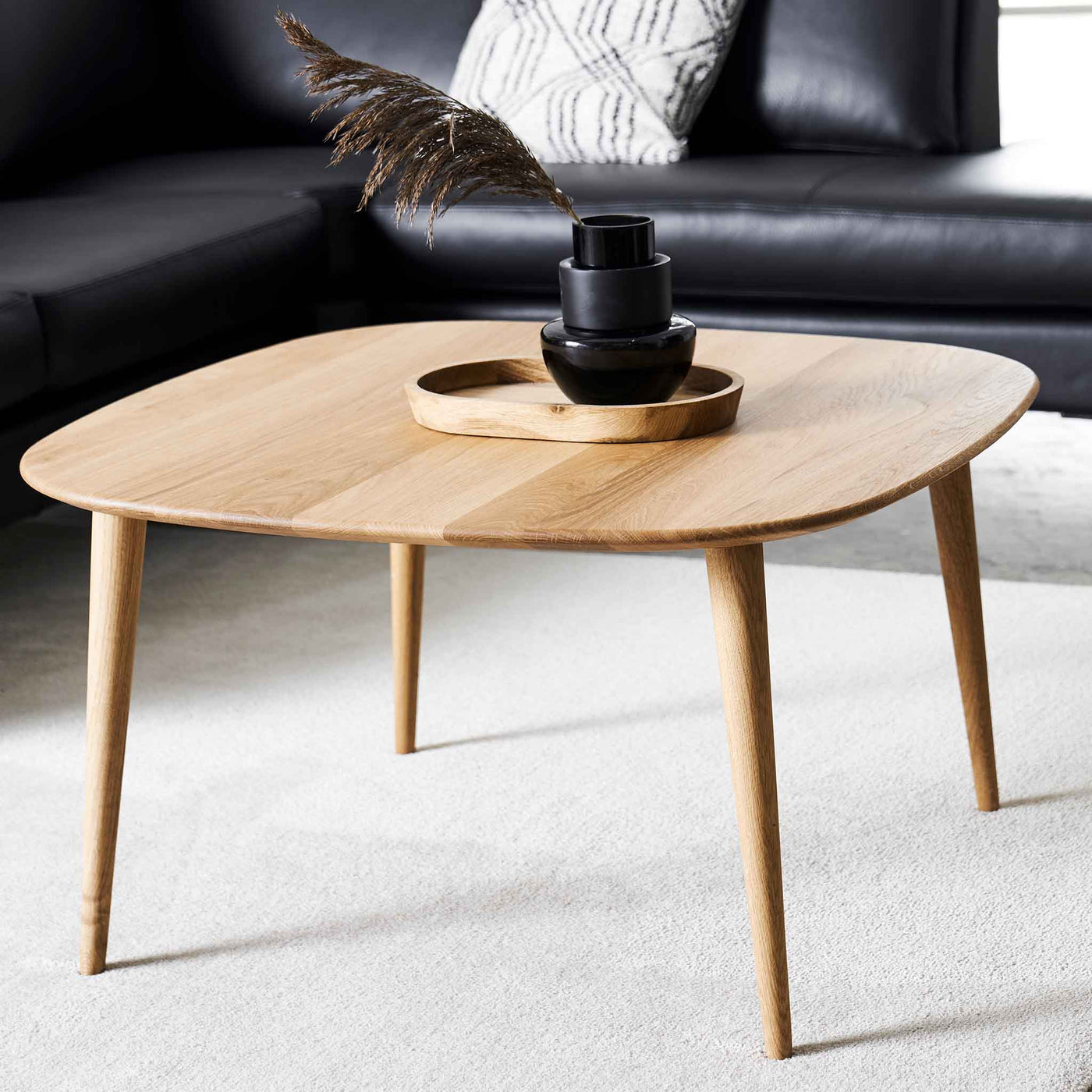 Oak sofabord 80x80cm i naturolieret eg fra Thomsen Furniture