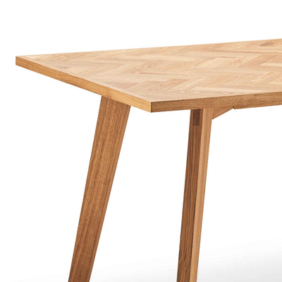 Parquette spisebord med sildebensmønster 100x220cm i naturolieret eg fra Kristensen & Kristensen