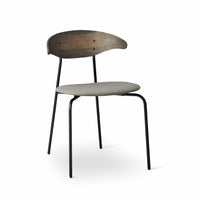 Arki Ram Steel Comfort spisebordsstol i stof med mocca olieret ryg og sorte stålben fra Kristensen & Kristensen