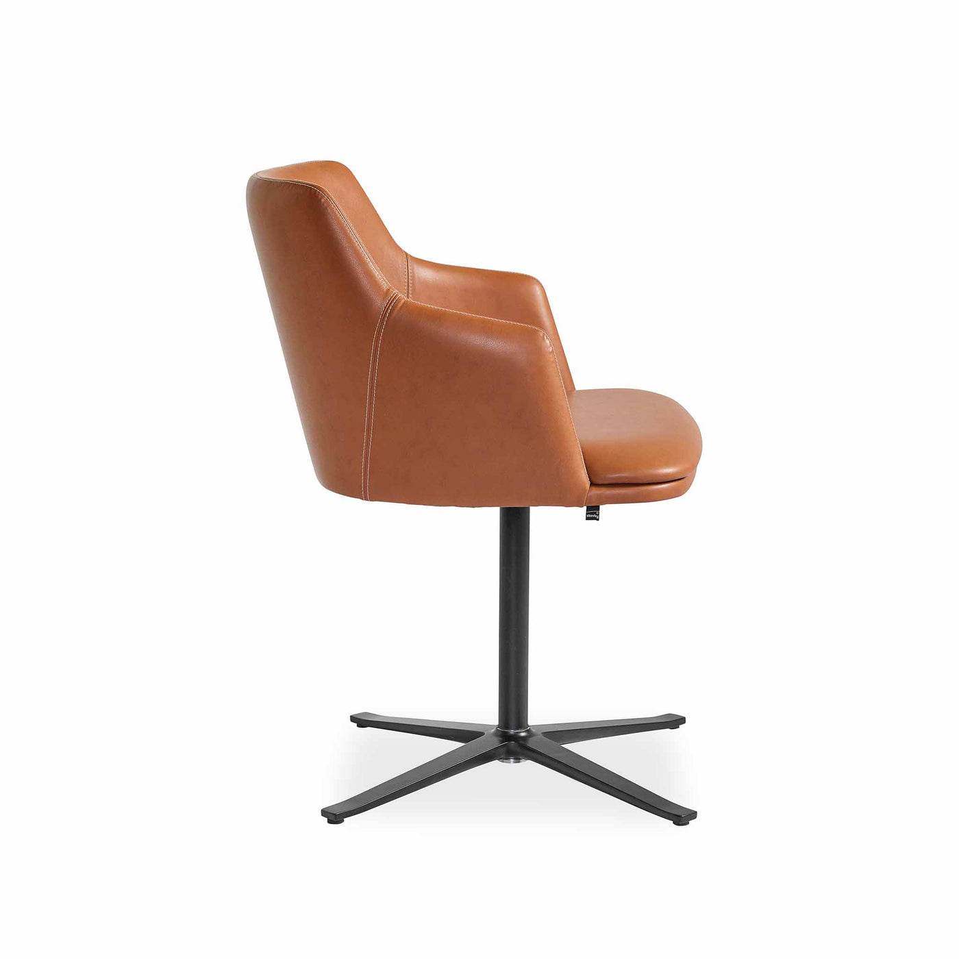 Skovby SM55 spisebordsstol i cognac læder og med sort aluminiums stel