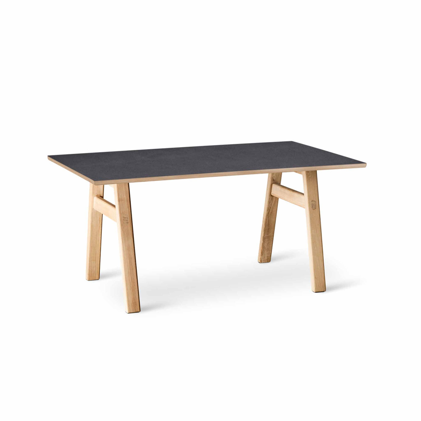 Svane Design Idyl spisebord 95 x 160 cm med bordplade i stone look laminat med ben i ubehandlet eg.