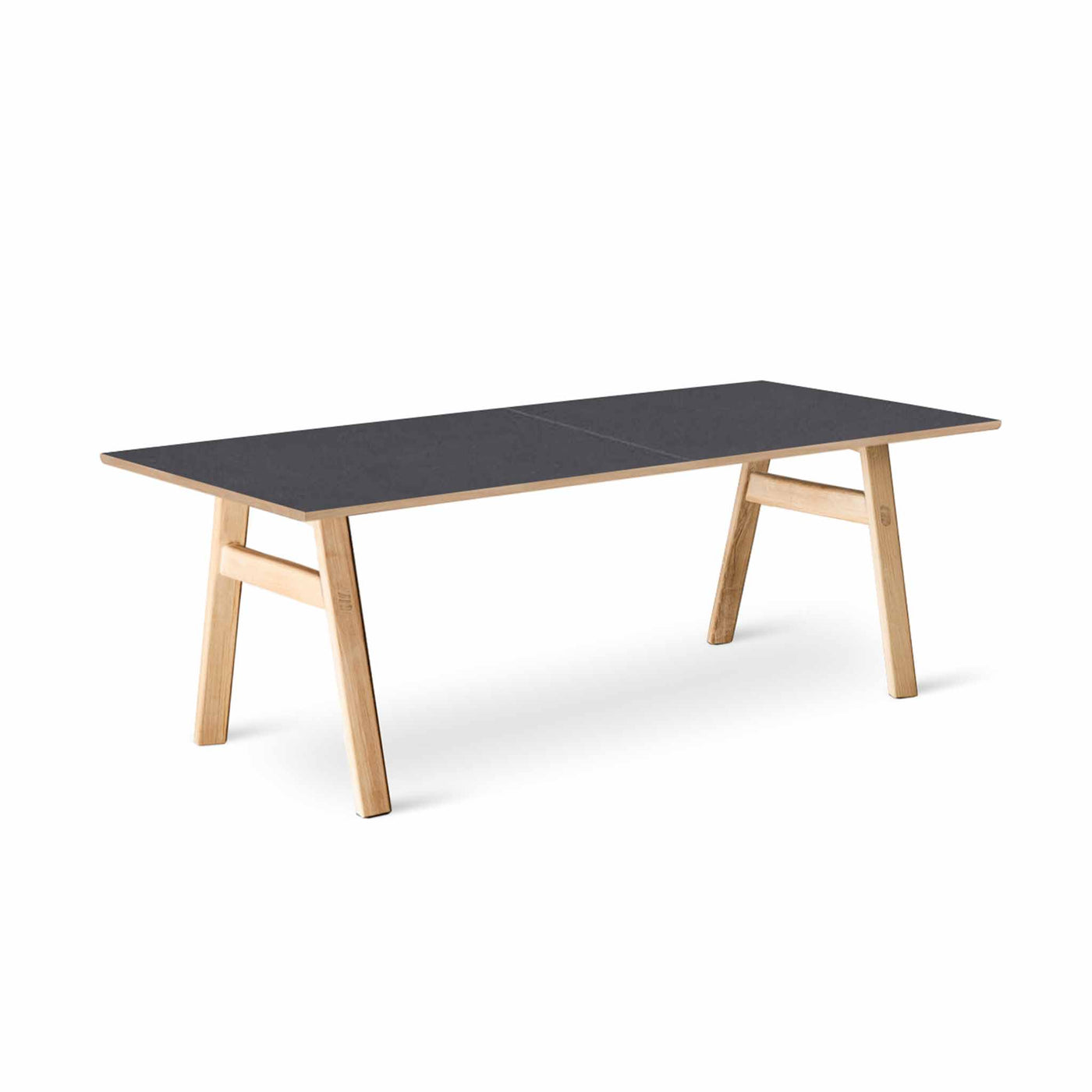 Svane Design Idyl spisebord 95 x 220 cm med bordplade i stone look laminat med ben i ubehandlet eg.