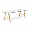Svane Design Idyl spisebord 95 x 240 cm med bordplade i hvid nano laminat og ben i ubehandlet eg.