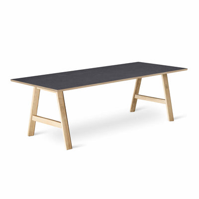 Svane Design Idyl spisebord 95 x 240 cm med bordplade i stone look laminat og ben i ubehandlet eg.