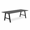 Svane Design Idyl spisebord 95 x 240 cm med bordplade i stone look laminat og ben i sortbejdset bøg.