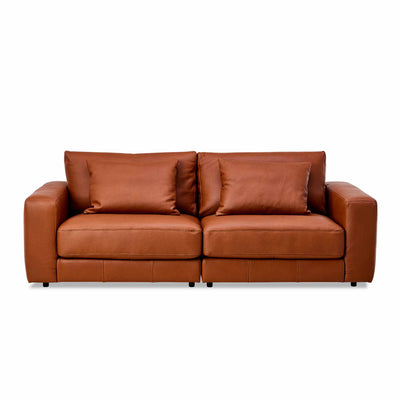 Thanos 3-personers sofa fra Top-Line i cognacfarvet Viborg læder.