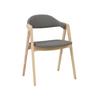 PBJ Designhouse Titan Spisebordsstol i hvidpigmenteret lakeret eg med mørkegråt Devide stof.